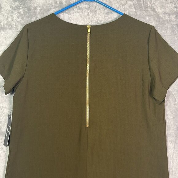 NWT New Lulus Army Green Midi Dress Zippered Back Fully Lined Size Medium - Picture 9 of 10